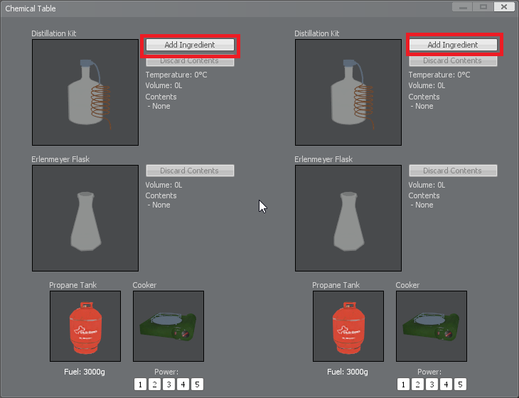 Chem Table Menu Meth